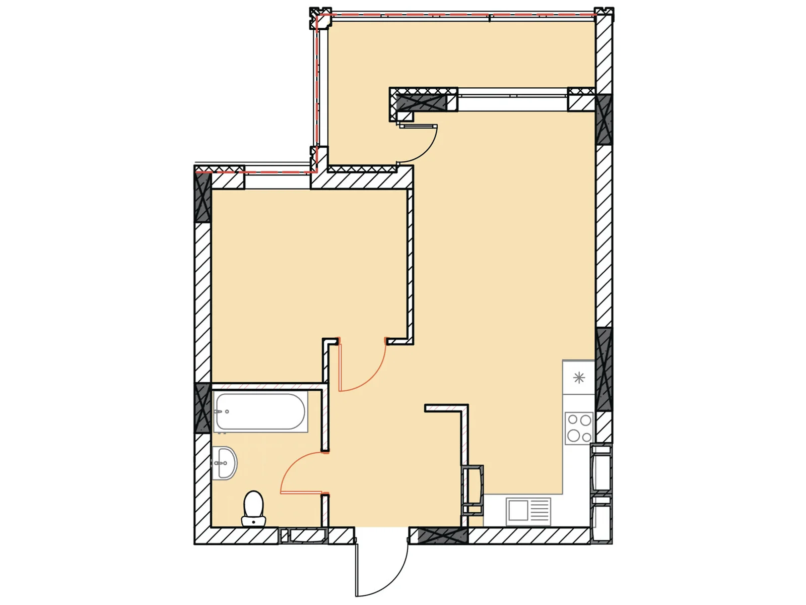 Продается 1-комнатная квартира 52.73 кв. м в Ирпене, цена: 59585 $ - фото 1