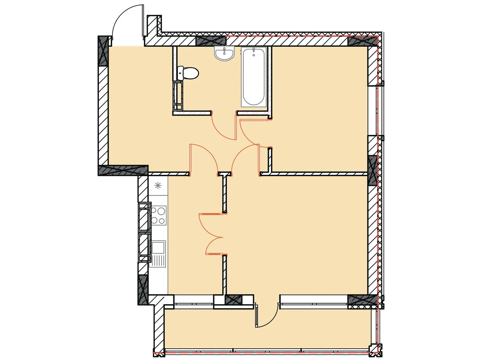 Продается 2-комнатная квартира 53.54 кв. м в Ирпене, Гостомельское шоссе, 49 - фото 1