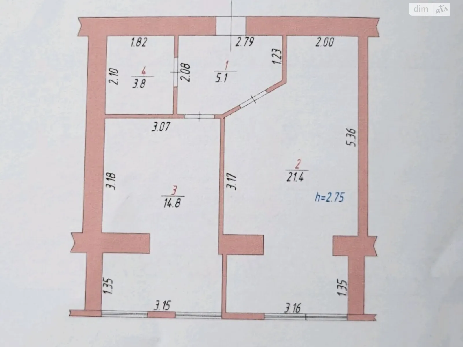 Продается 1-комнатная квартира 45.1 кв. м в Хмельницком - фото 3