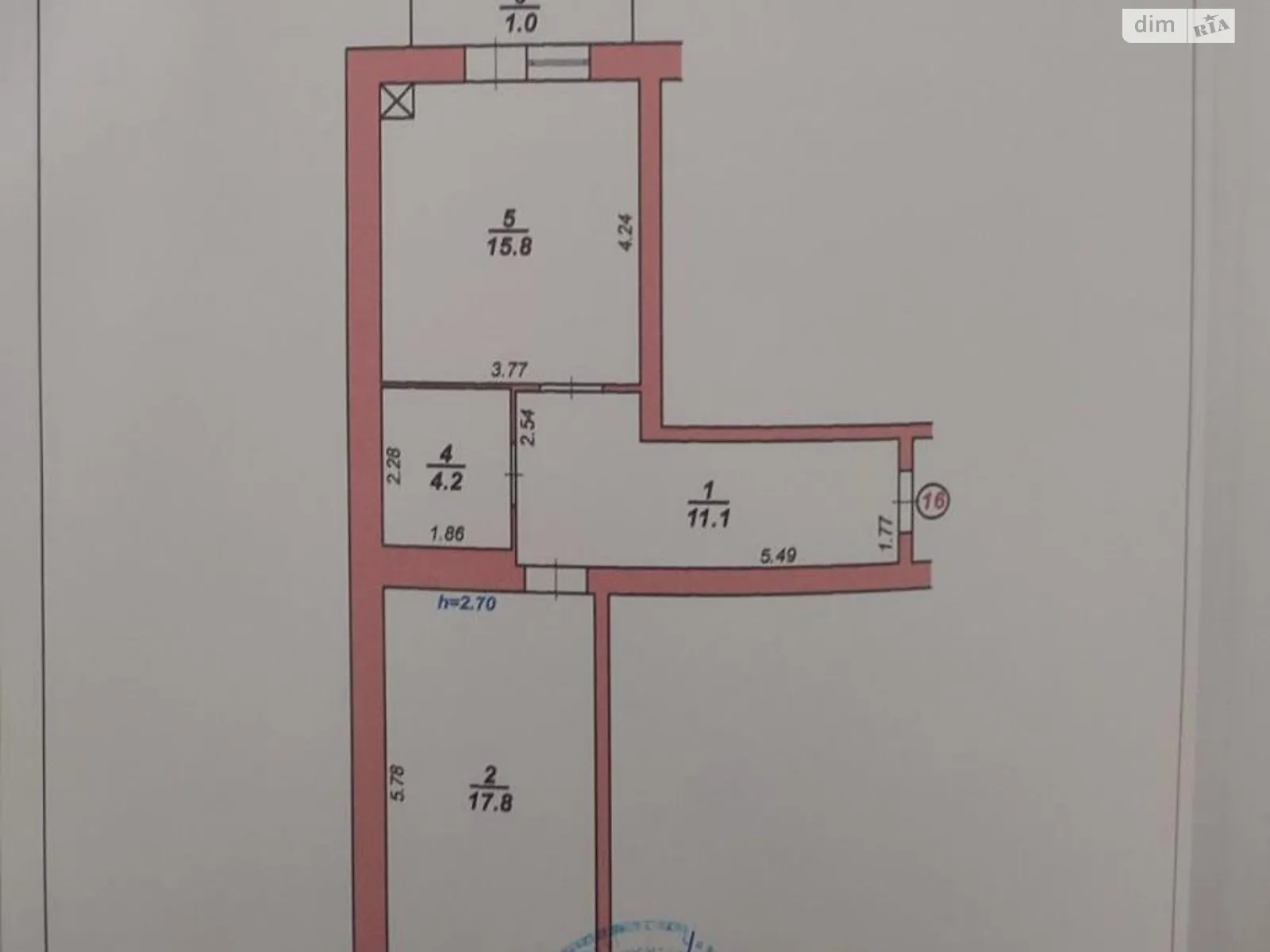 Продается 1-комнатная квартира 50.9 кв. м в Хмельницком, ул. Северная - фото 1