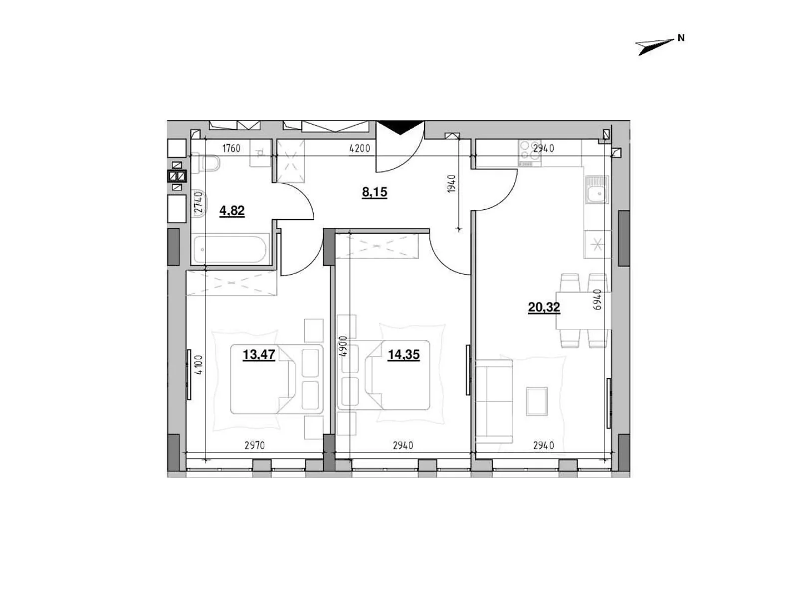Продается 2-комнатная квартира 61.11 кв. м в Львове, ул. Шевченко Тараса, 17 - фото 1