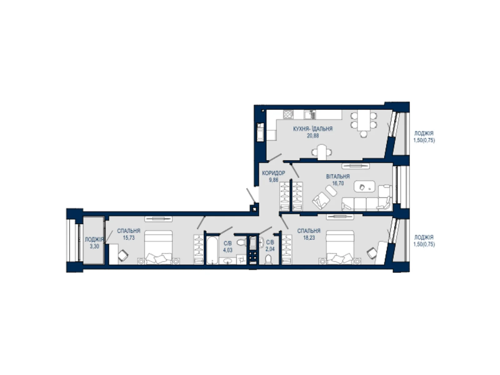 Продається 3-кімнатна квартира 92.27 кв. м у Львові, цена: 170699 $ - фото 1