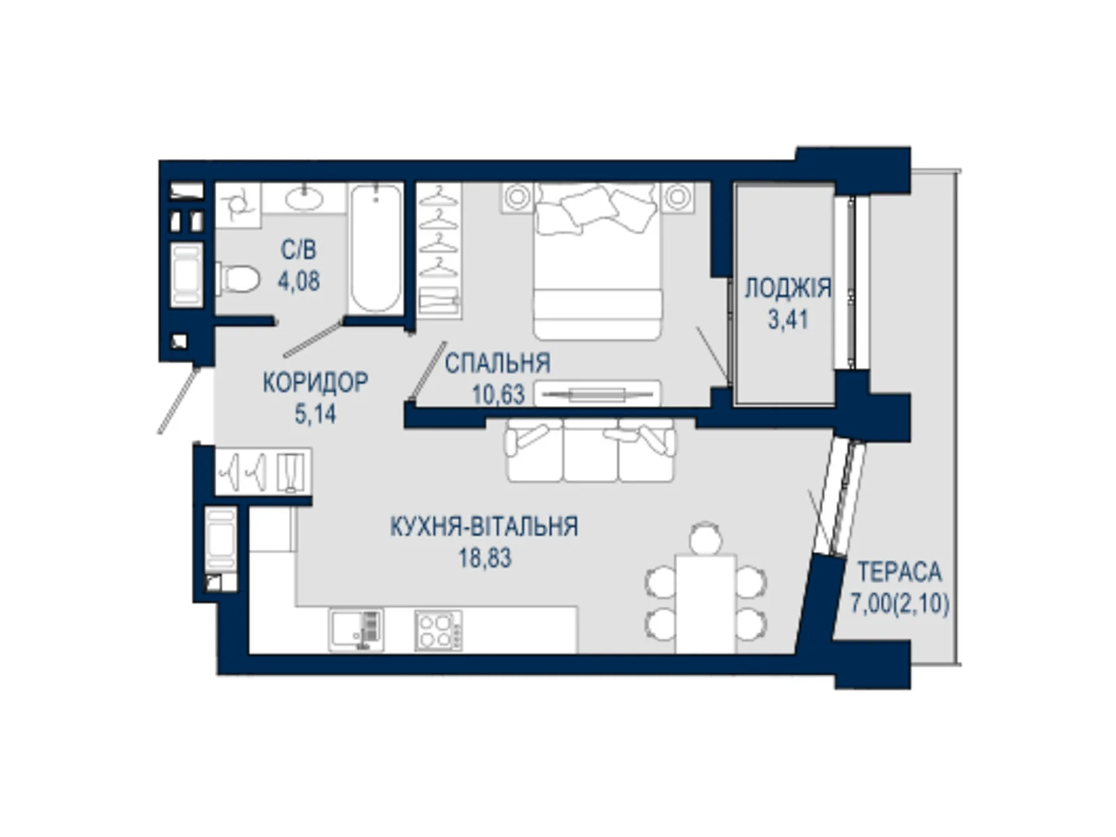 Продается 1-комнатная квартира 44.17 кв. м в Львове - фото 1