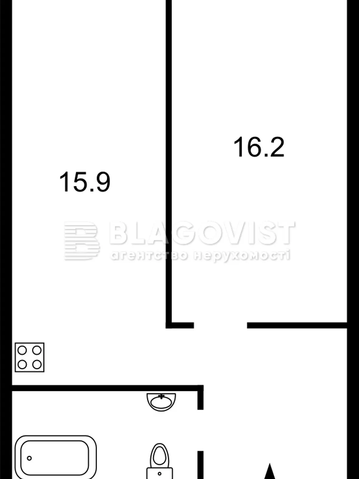 Продається 1-кімнатна квартира 44 кв. м у Києві - фото 2