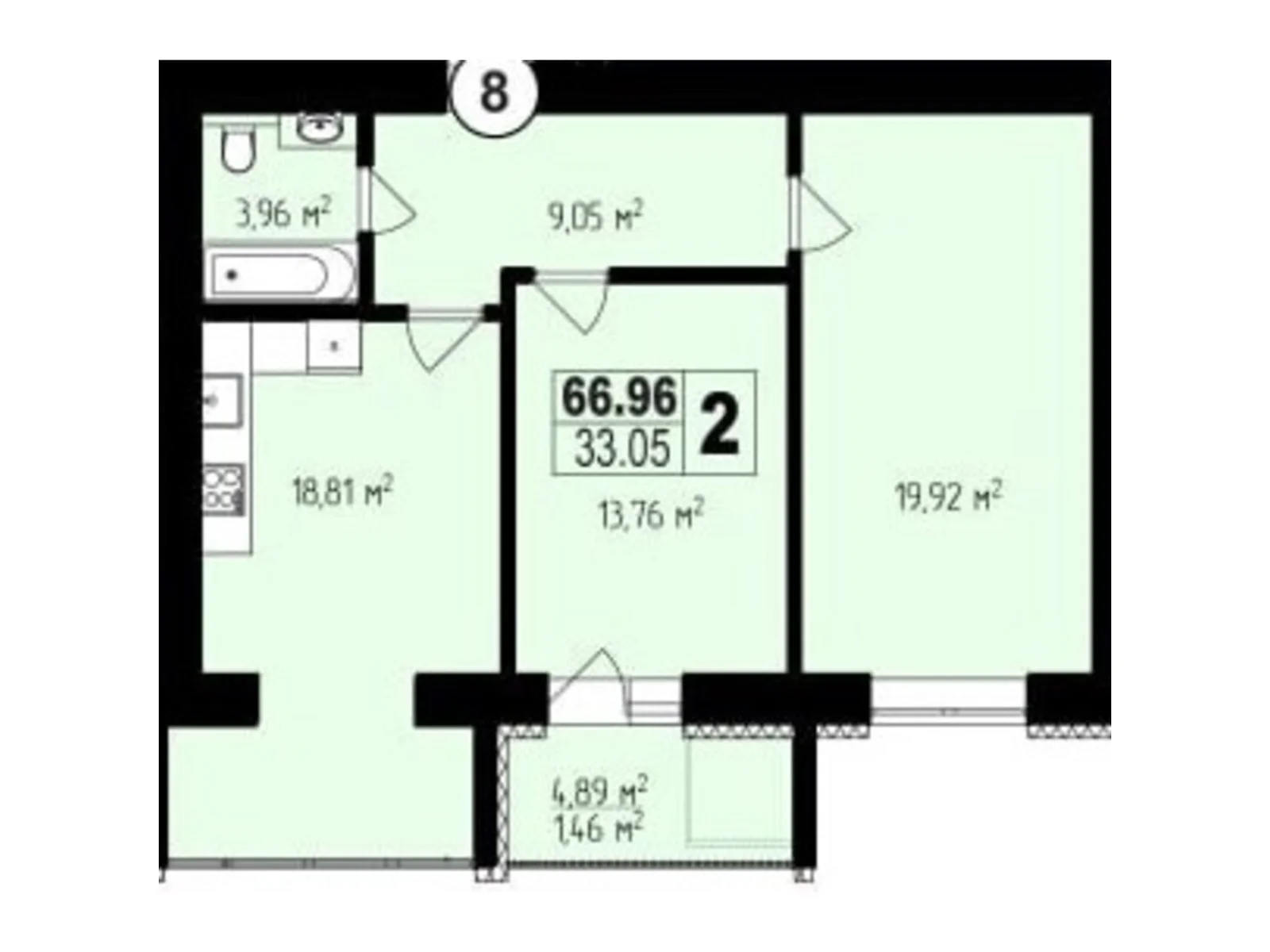 Продается 2-комнатная квартира 66.96 кв. м в Хмельницком, ул. Проскуровского Подполья, 131/2 - фото 1