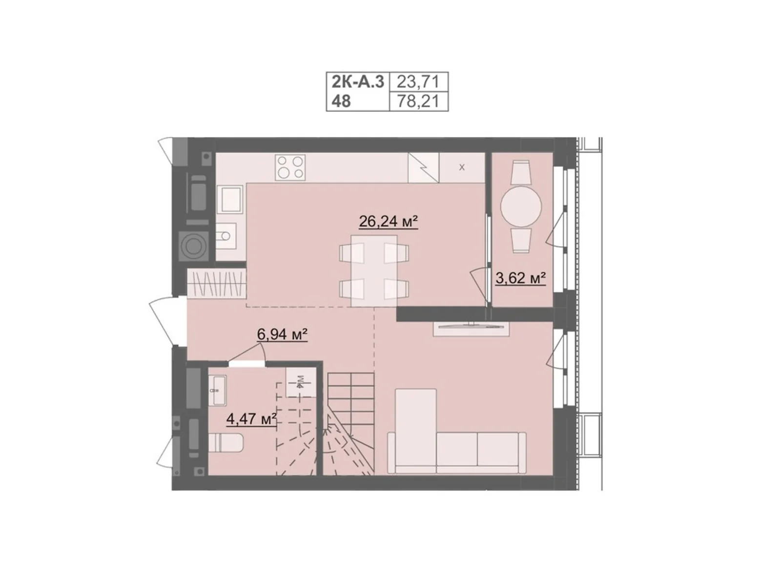 Продается 2-комнатная квартира 78.21 кв. м в Житомире, бул. Тетеревский, 25 - фото 1