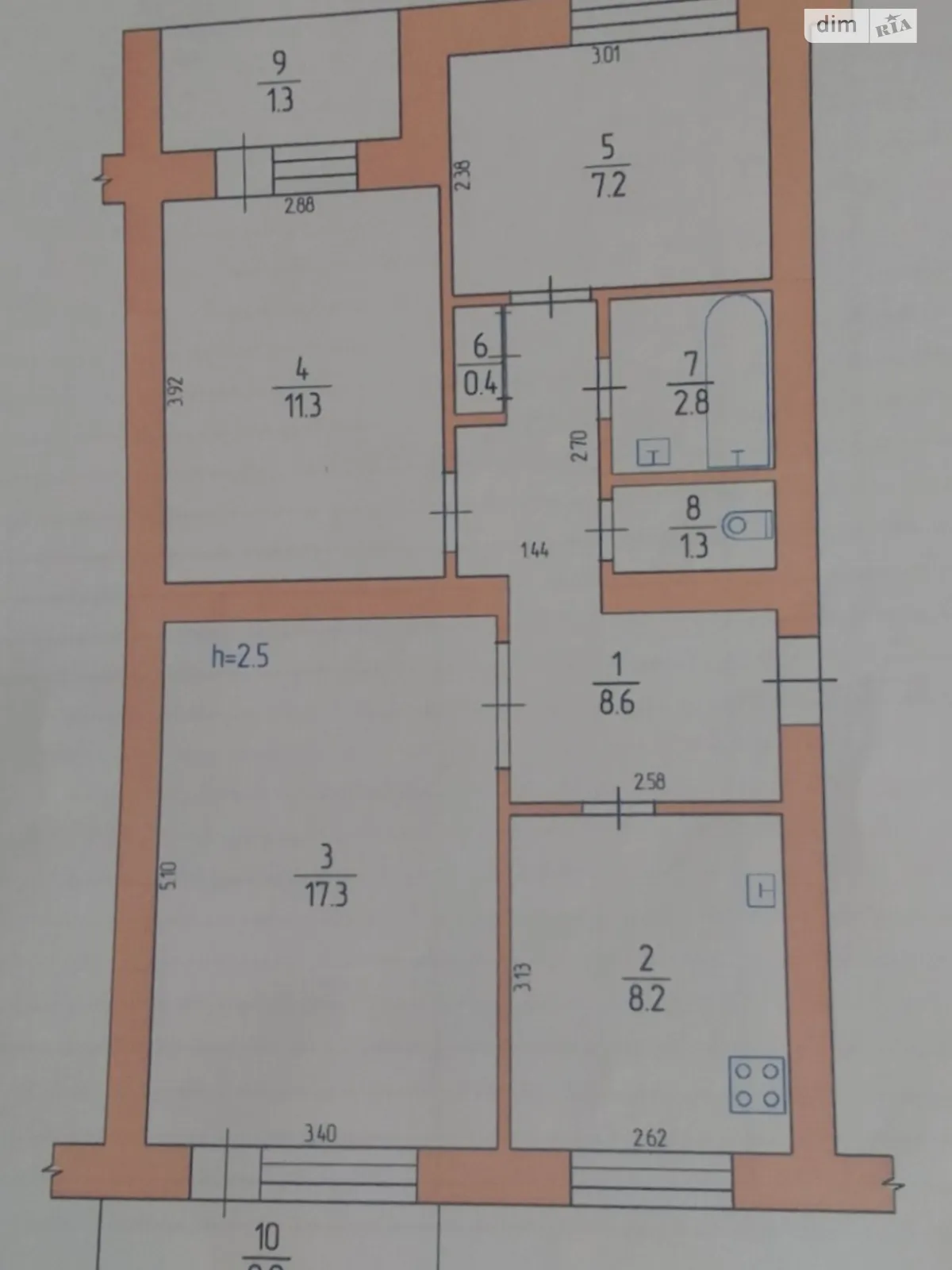 Продається 3-кімнатна квартира 59.2 кв. м у Шостці, цена: 17000 $ - фото 1