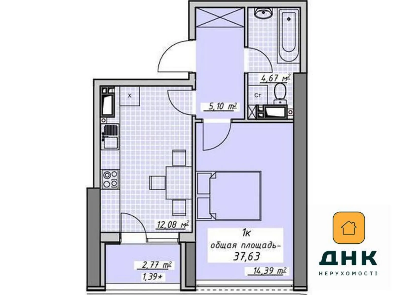 Продается 1-комнатная квартира 37.63 кв. м в Одессе - фото 2