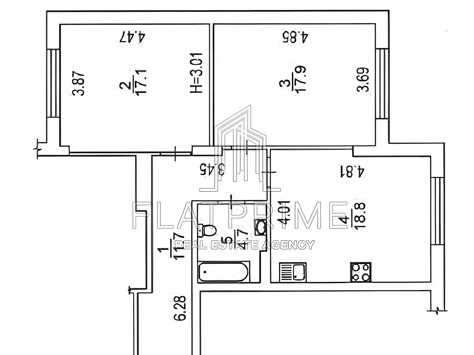 Продается 2-комнатная квартира 75.2 кв. м в Киеве, ул. Антоновича(Горького), 103 - фото 1