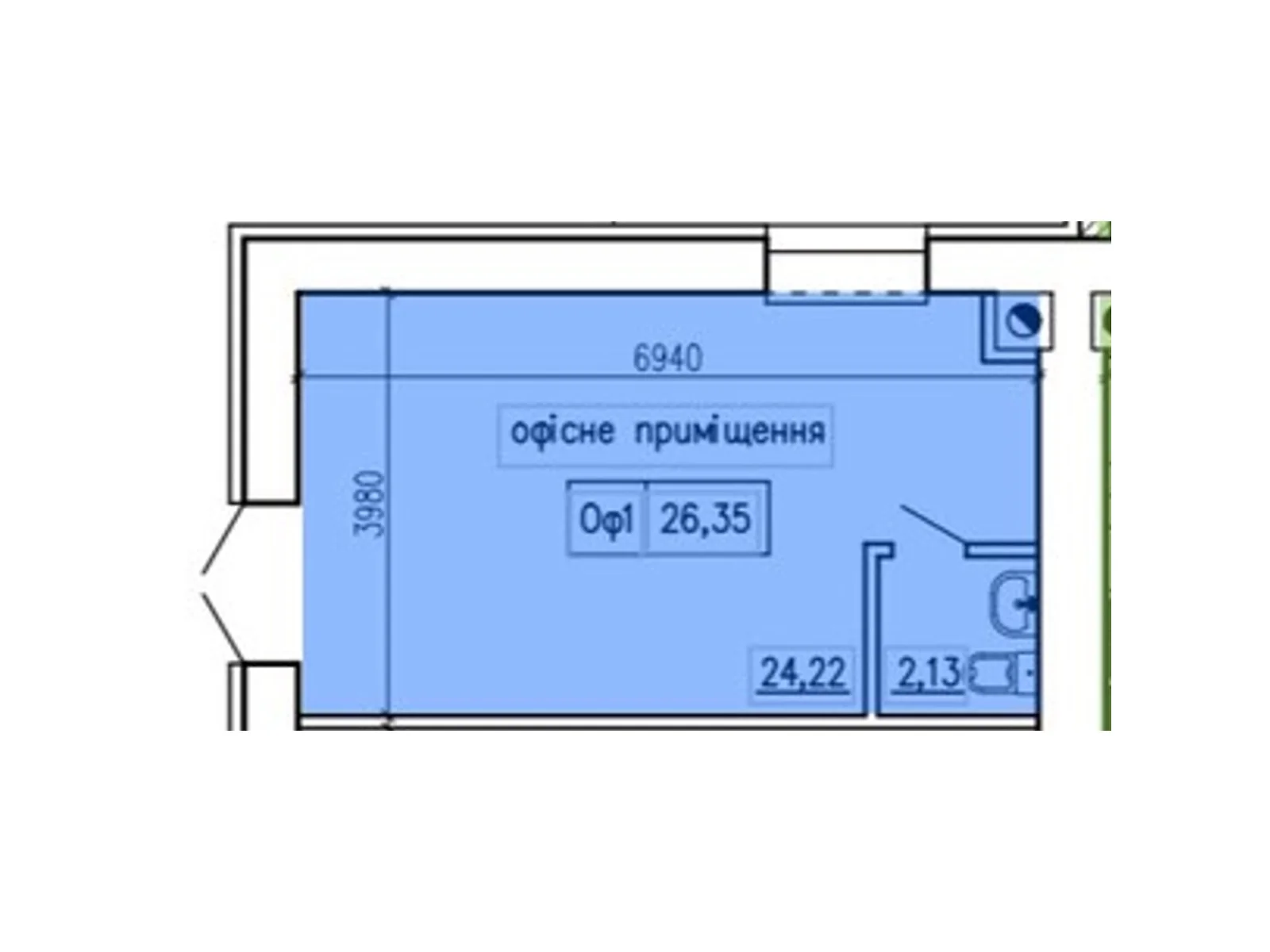 Продается объект сферы услуг 26.35 кв. м в 9-этажном здании, цена: 26956 $ - фото 1