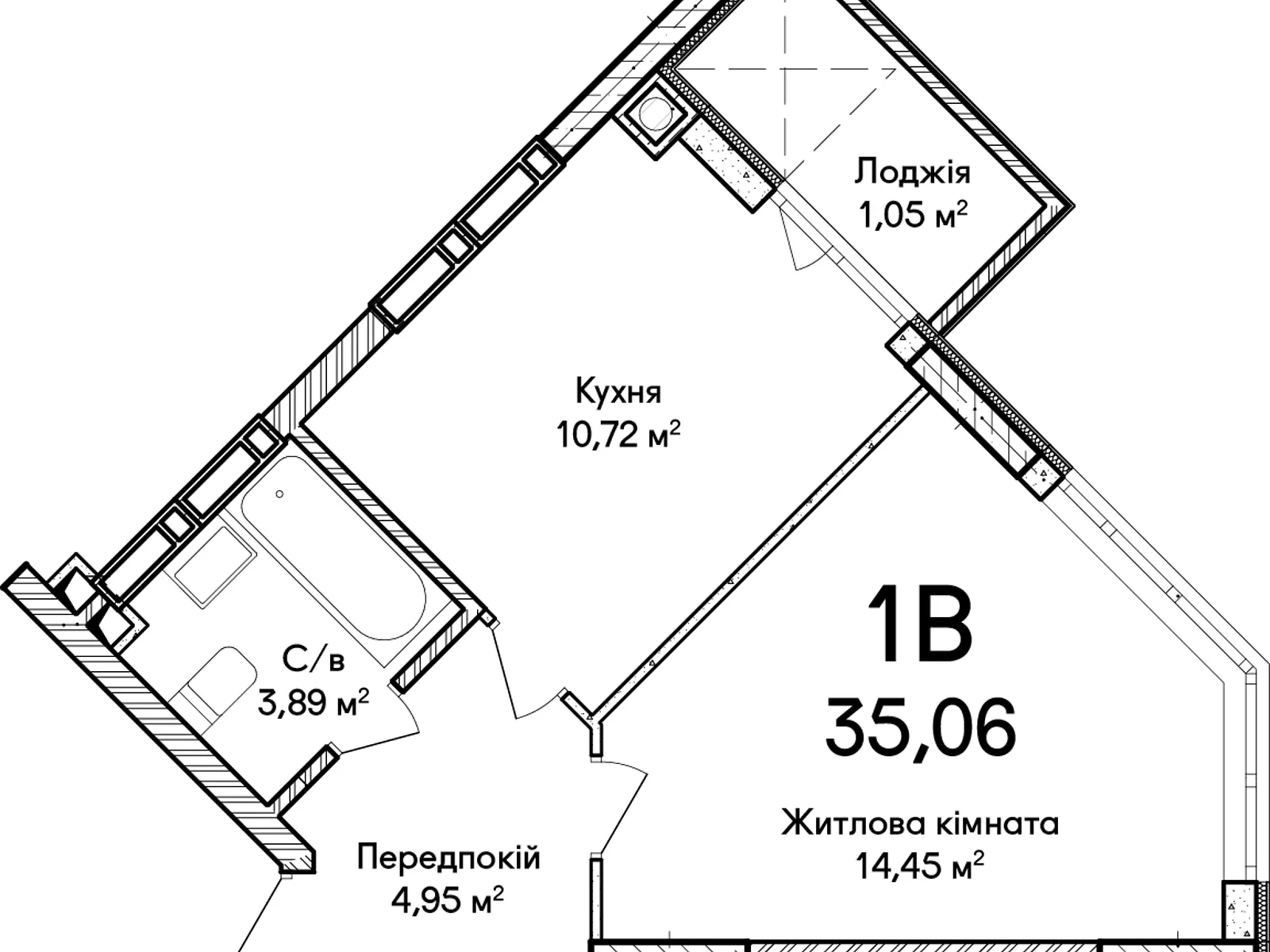 Продається 1-кімнатна квартира 35.06 кв. м у Ірпені - фото 2