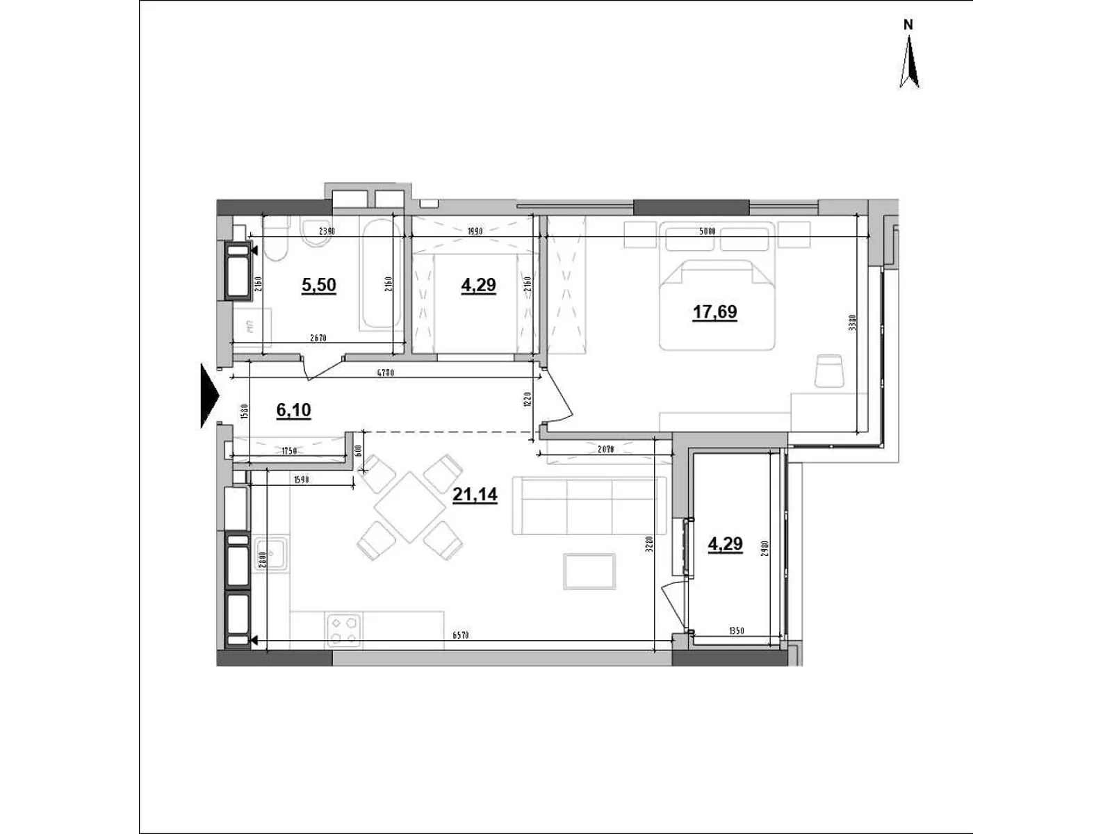 Продается 1-комнатная квартира 59 кв. м в Киеве, ул. Коновальца Евгения, 30 - фото 1