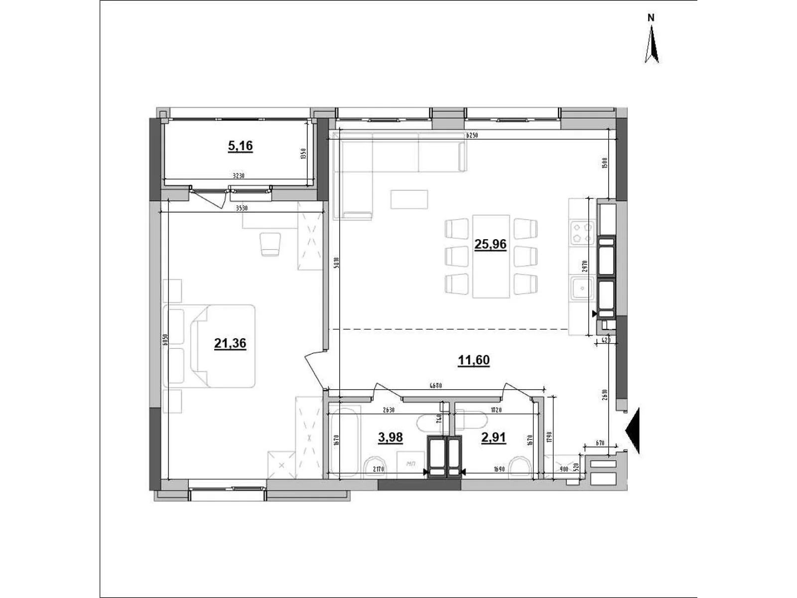 Продается 1-комнатная квартира 70.95 кв. м в Киеве, ул. Коновальца Евгения, 30 - фото 1