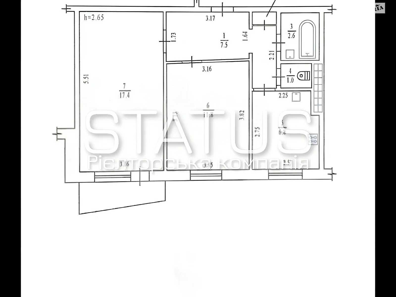 Продается 2-комнатная квартира 49.8 кв. м в Полтаве, ул. Героев АТО - фото 1