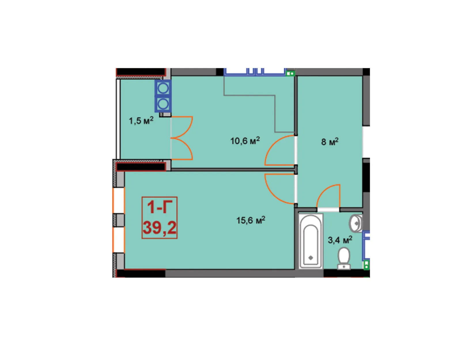 Продається 1-кімнатна квартира 39.2 кв. м у Ірпені, вул. Університетська(Карла Маркса), 1Т - фото 1