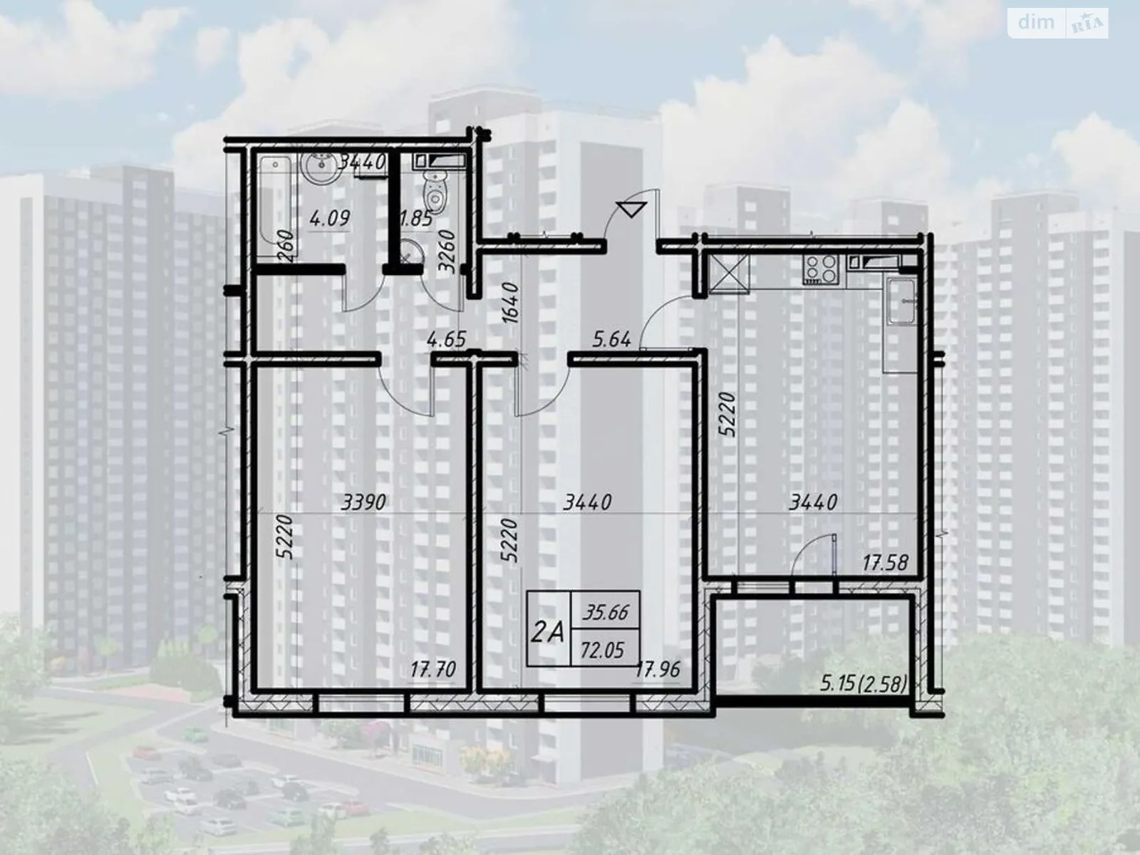 Продается 2-комнатная квартира 72 кв. м в Киеве, цена: 69000 $ - фото 1