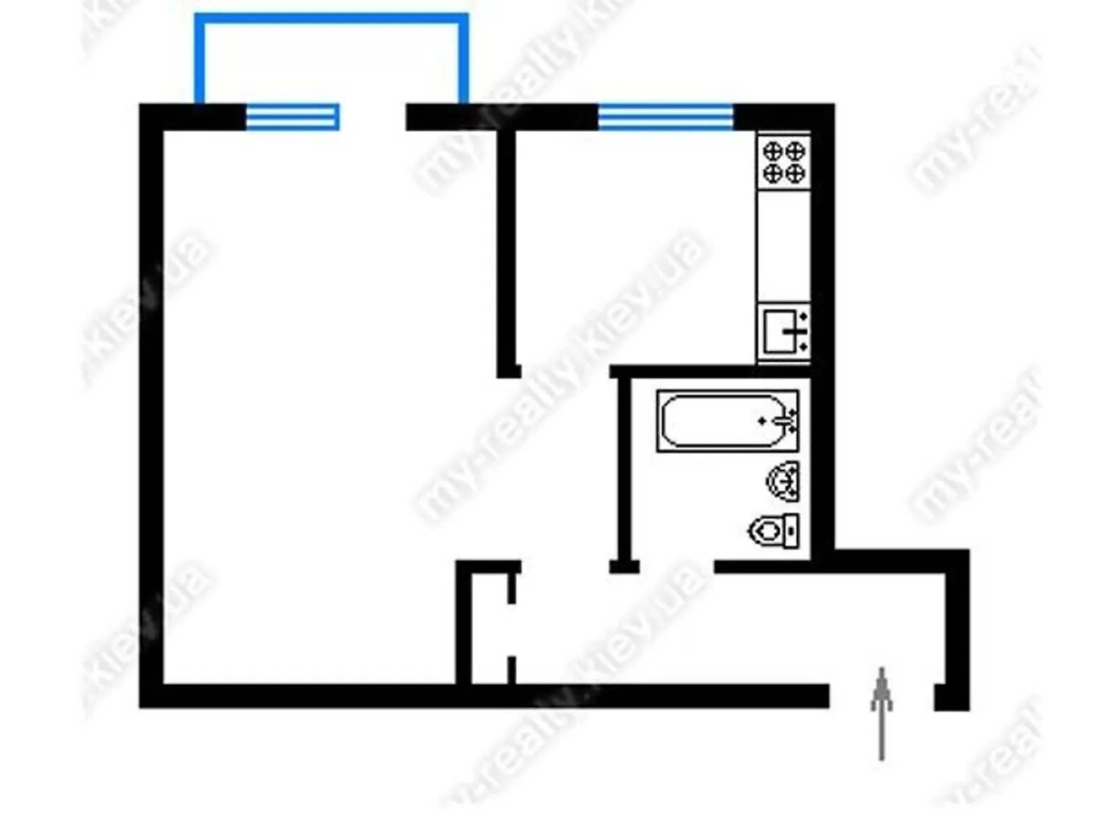 Продається 1-кімнатна квартира 37 кв. м у Києві, цена: 54000 $ - фото 1