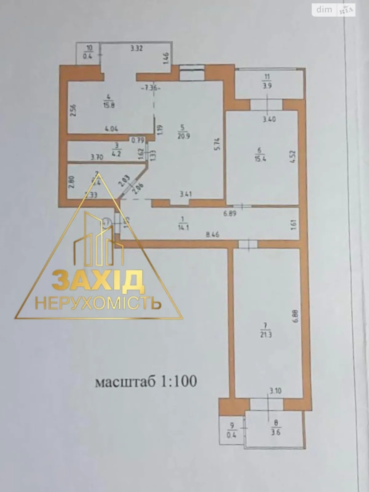 3-комнатная квартира 105.4 кв. м в Луцке - фото 3