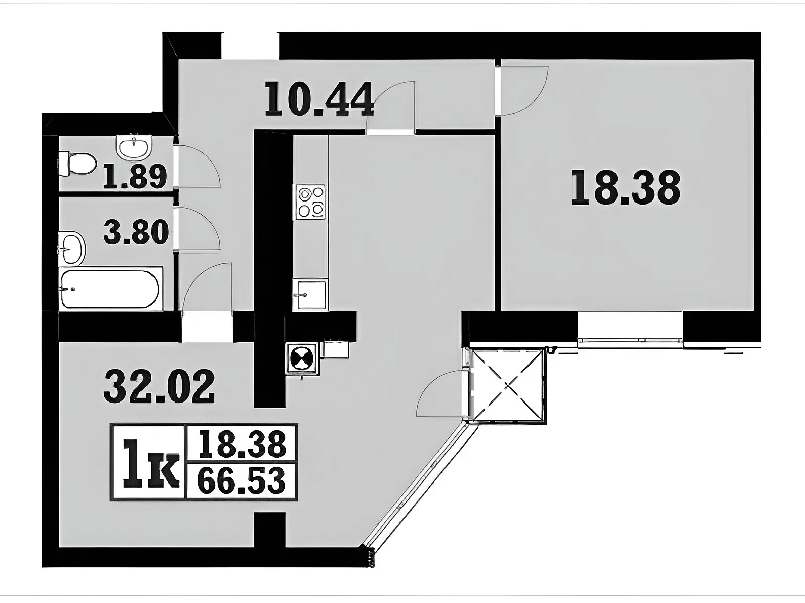 Продається 2-кімнатна квартира 66.53 кв. м у Хмельницькому, ул. Зарічанська, 3/3В - фото 1