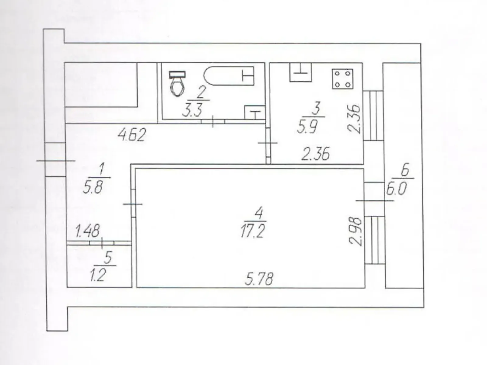 Продается 1-комнатная квартира 36.4 кв. м в Днепре - фото 2