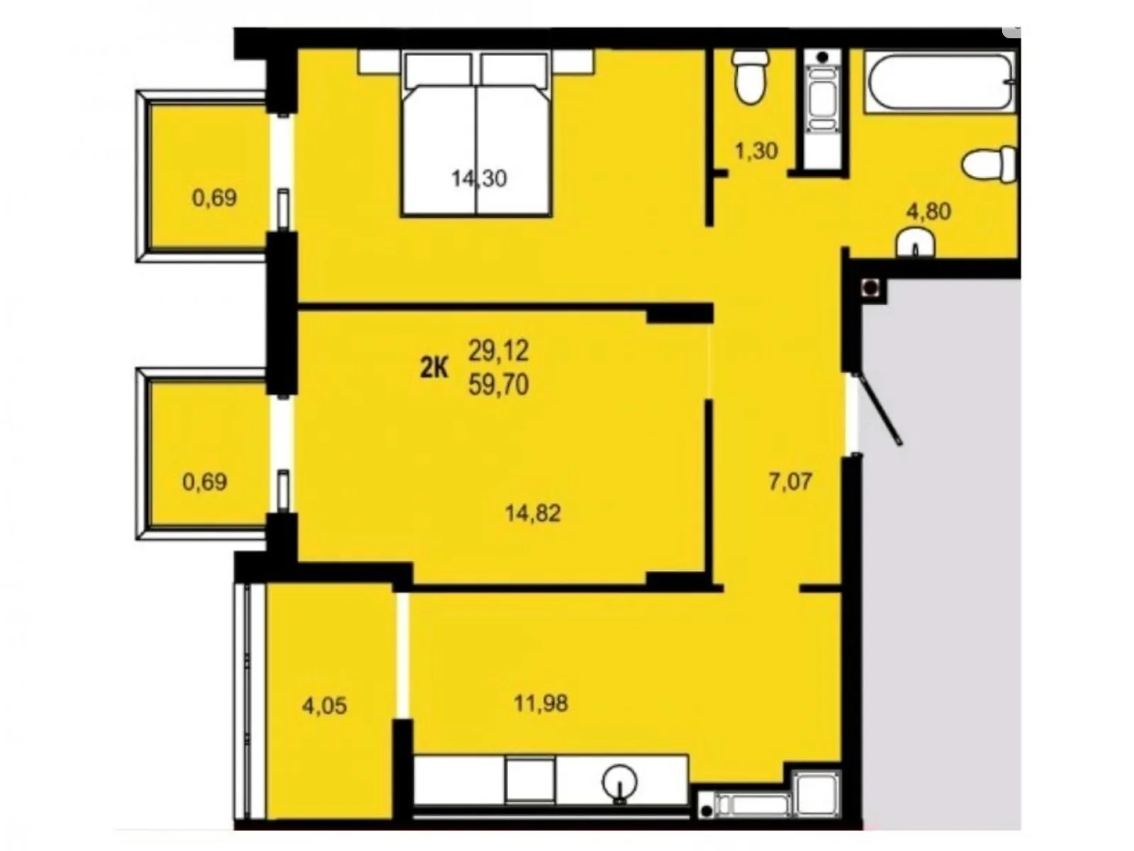 Продается 2-комнатная квартира 60 кв. м в Львове, ул. Роксоляны - фото 1