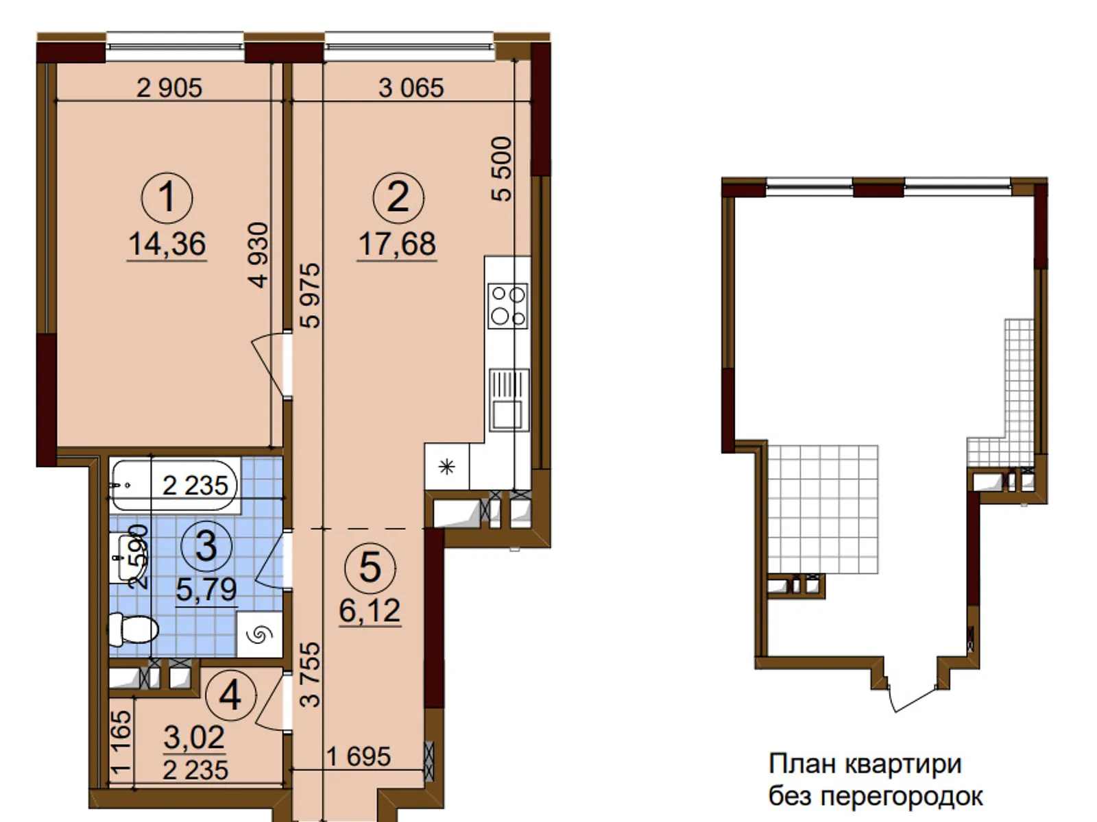 Продается 1-комнатная квартира 46.97 кв. м в Киеве - фото 2