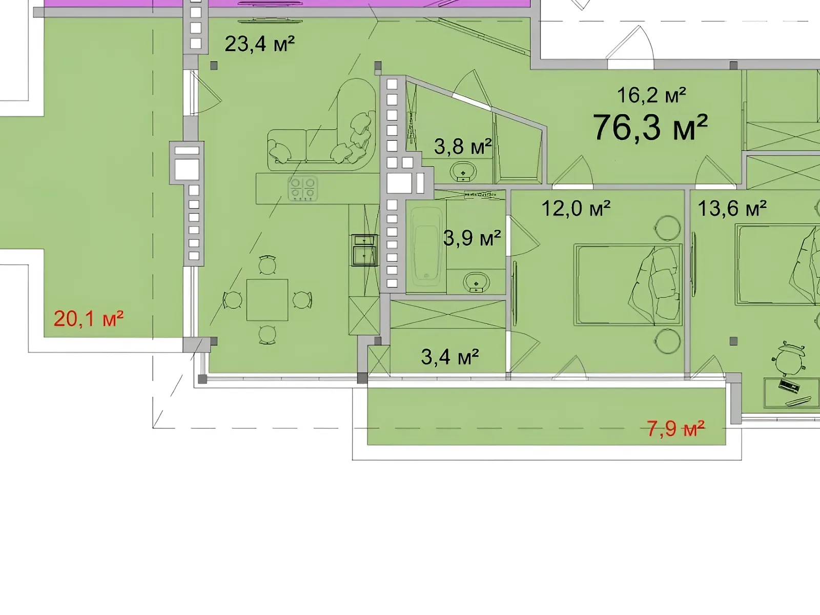 Продается 1-комнатная квартира 104.3 кв. м в Одессе, ул. Космонавтов - фото 1