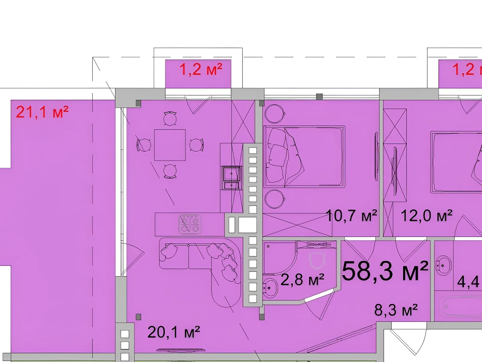 Продається 1-кімнатна квартира 81.8 кв. м у Одесі, вул. Космонавтів, 23К - фото 1