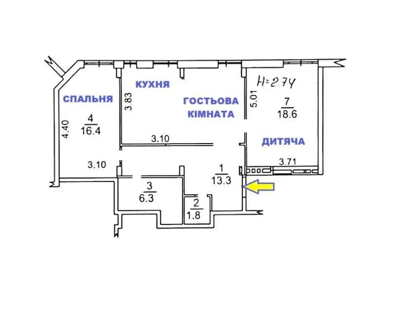 Продается 3-комнатная квартира 80 кв. м в Киеве - фото 3