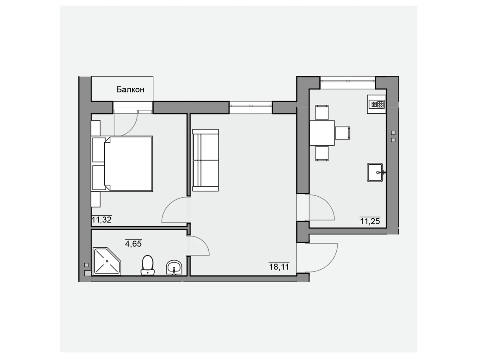 Продается 2-комнатная квартира 46.23 кв. м в Березиной, ул. Каштановая - фото 1