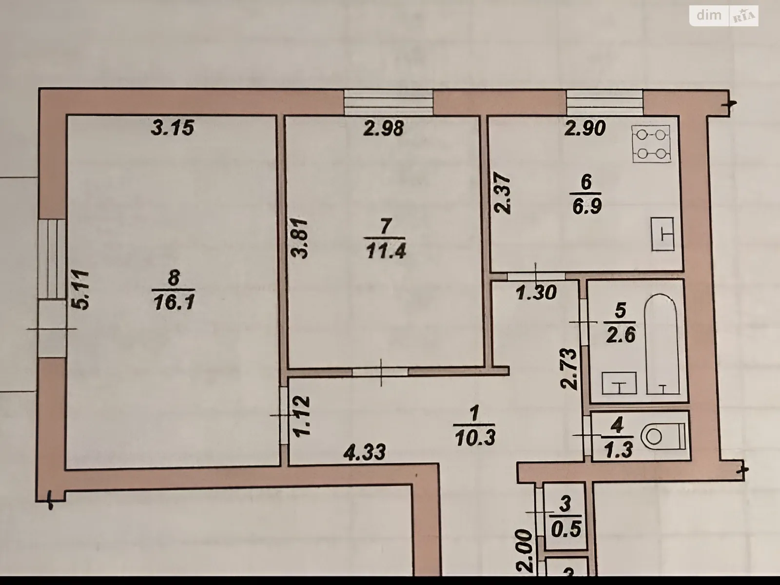 Продается 2-комнатная квартира 51 кв. м в Житомире, цена: 42700 $ - фото 1