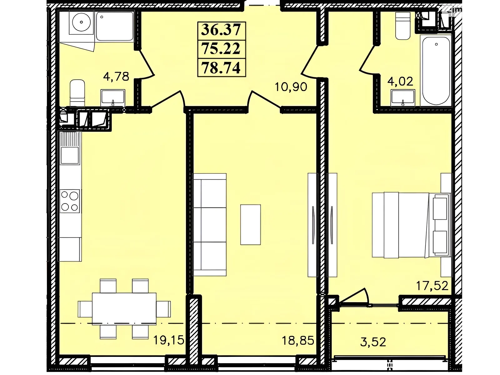 Продается 2-комнатная квартира 78 кв. м в Одессе, цена: 74100 $ - фото 1