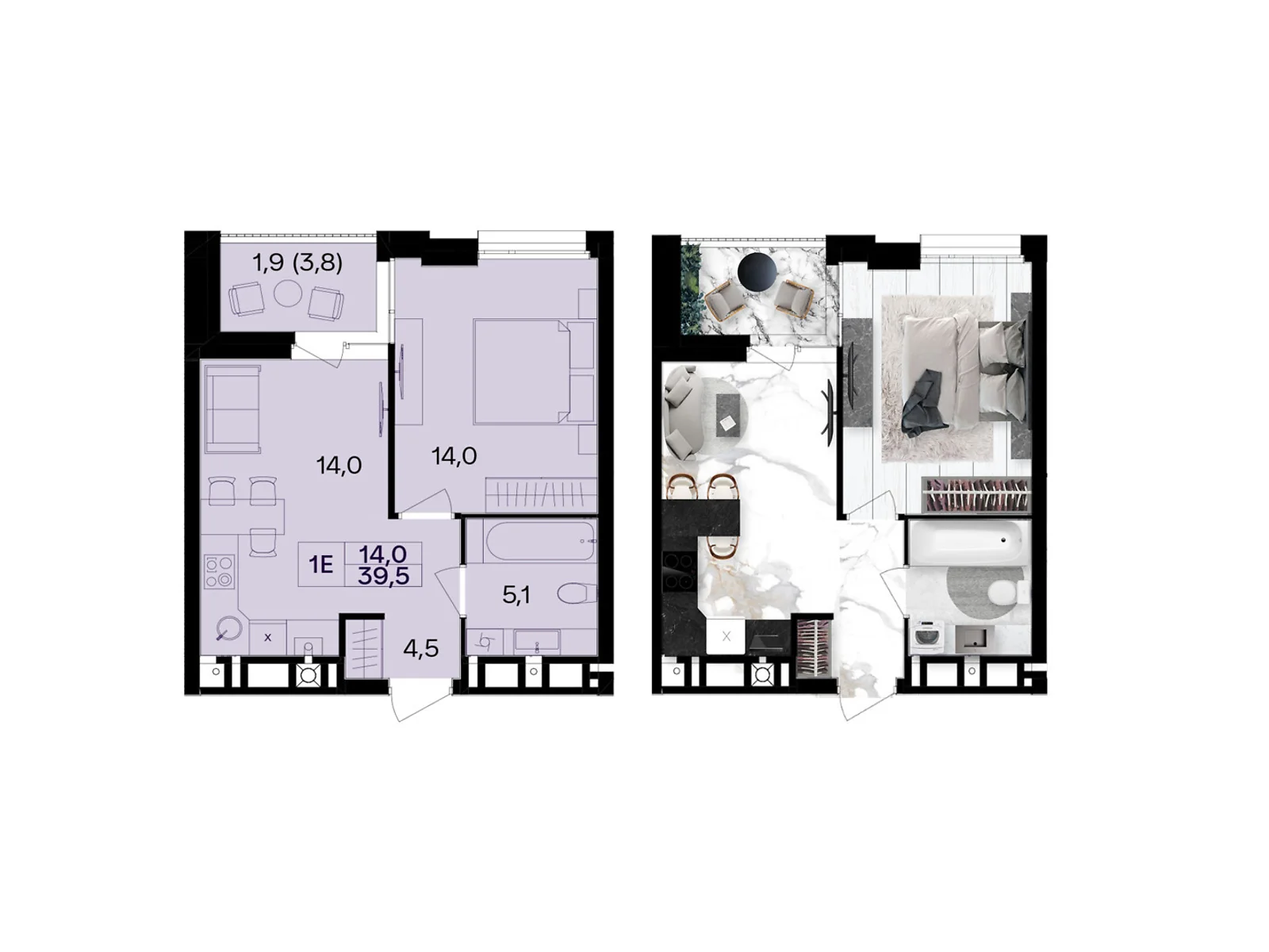 Продається 1-кімнатна квартира 39.5 кв. м у Вінниці, цена: 37130 $ - фото 1