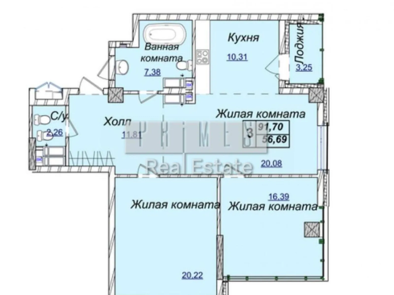 Продается 3-комнатная квартира 93 кв. м в Киеве, ул. Андрея Верхогляда(Драгомирова), 19Б - фото 1