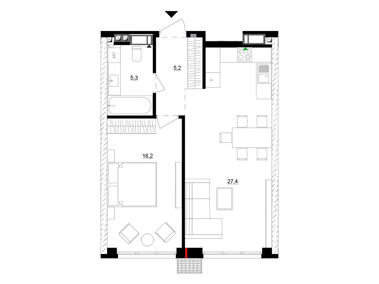 Продается 1-комнатная квартира 54.1 кв. м в Киеве, ул. Евгения Маланюка(Сагайдака), 101 - фото 1