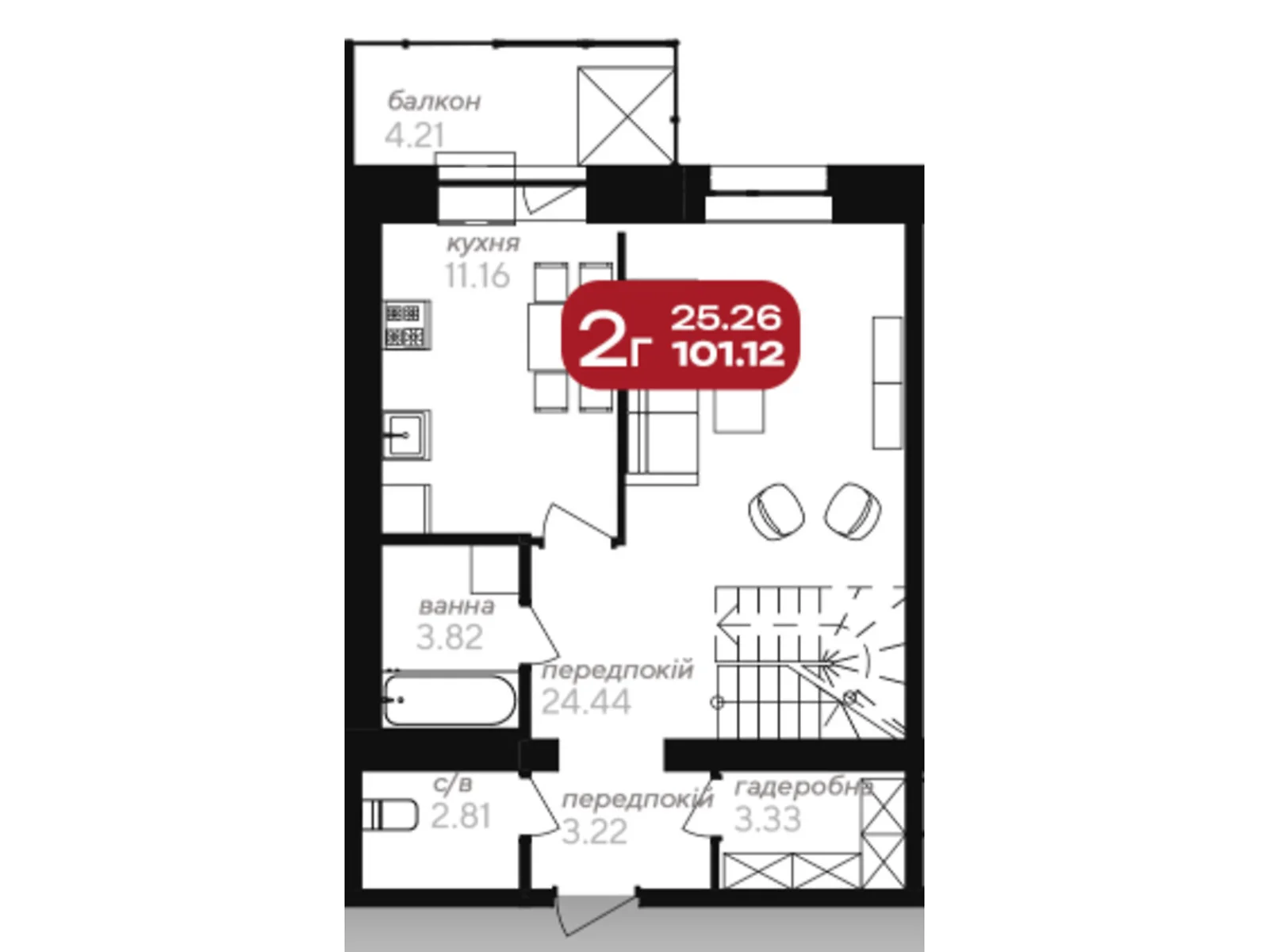 Продается 3-комнатная квартира 101.12 кв. м в Полтаве, ул. Великотырновская - фото 1