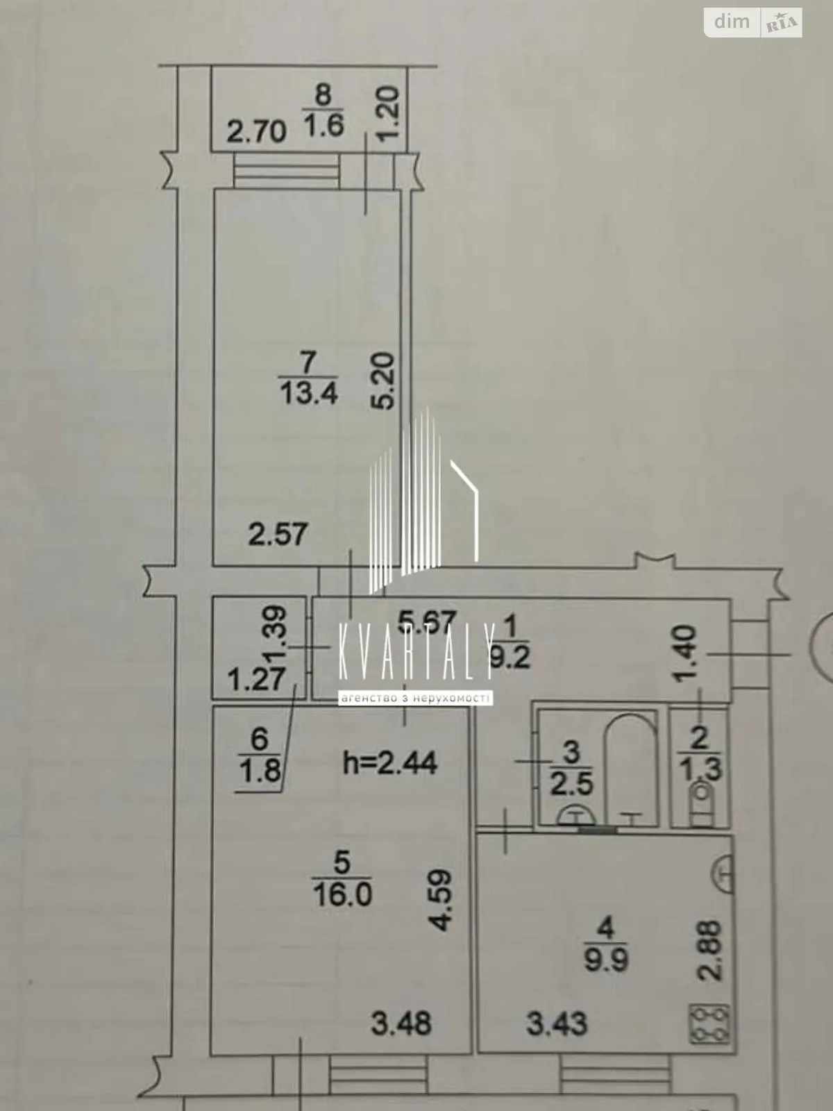 Продається 2-кімнатна квартира 60.3 кв. м у Києві, цена: 69000 $ - фото 1