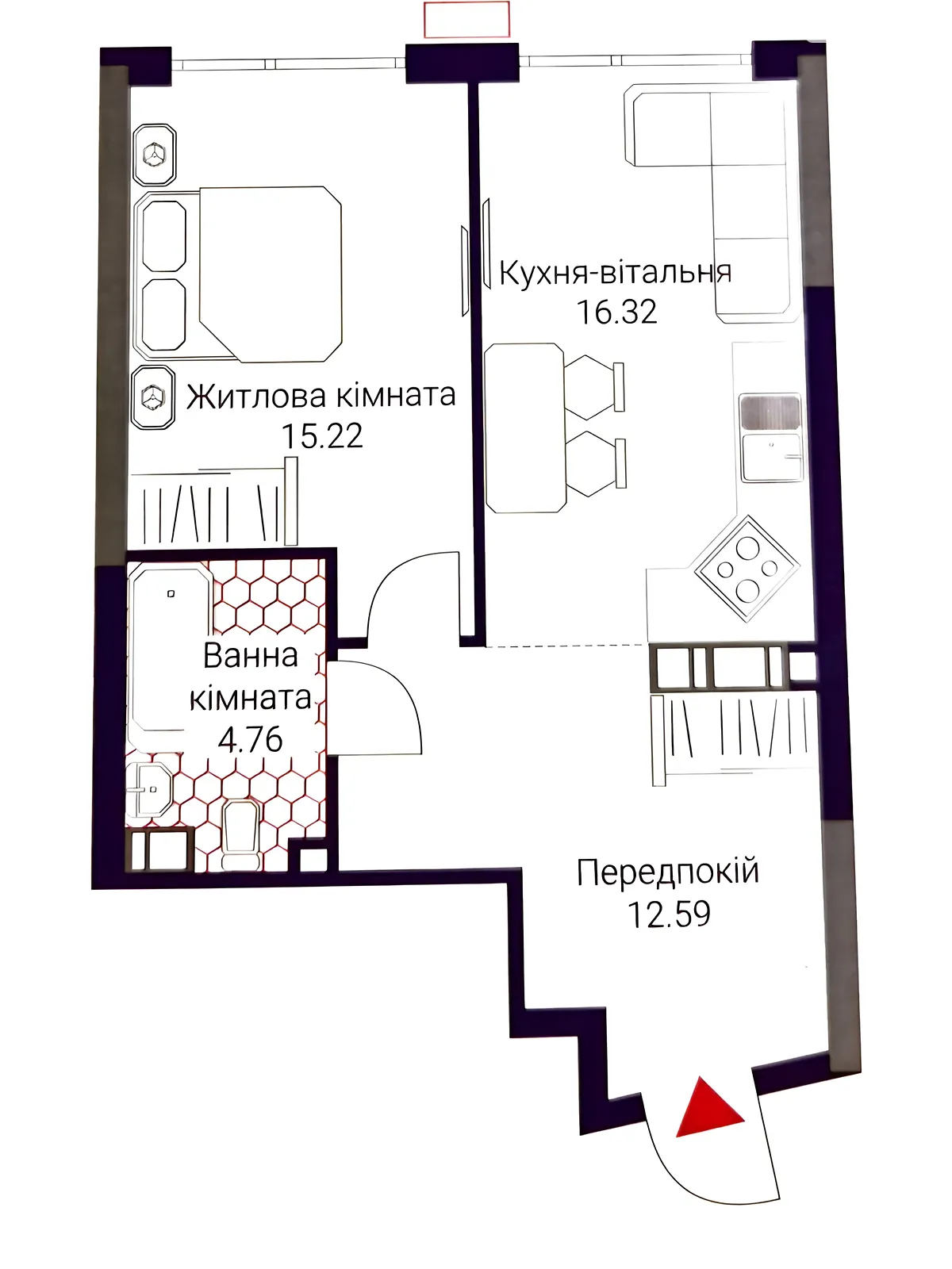 Продається 1-кімнатна квартира 48 кв. м у Києві, вул. Причальна, 10 - фото 1