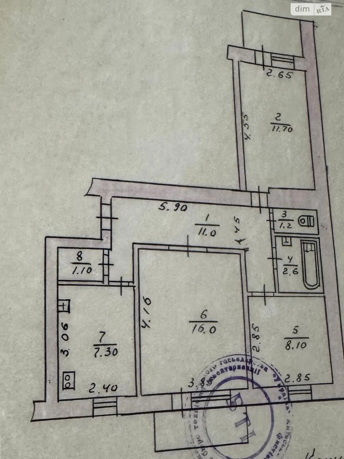 Продається 3-кімнатна квартира 61.4 кв. м у, цена: 55000 $ - фото 1