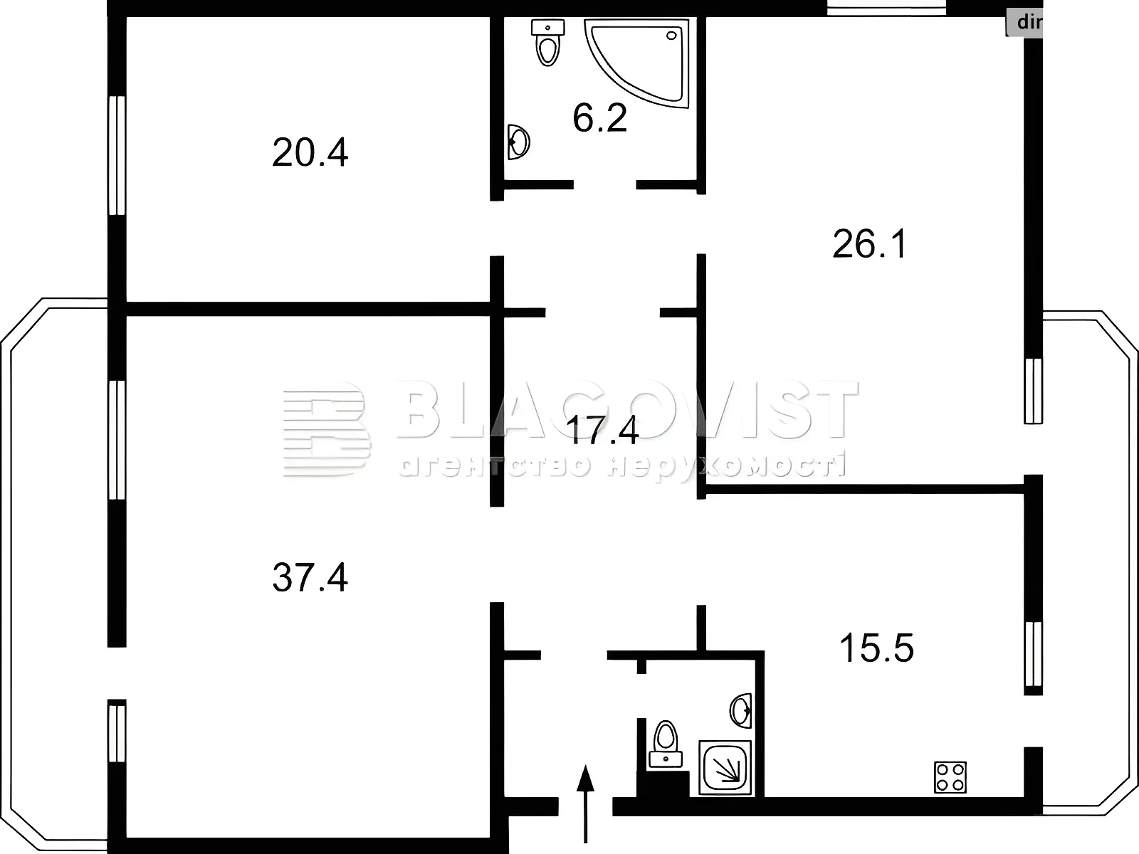 Продається 3-кімнатна квартира 141 кв. м у Києві, вул. Богатирська, 18А - фото 1