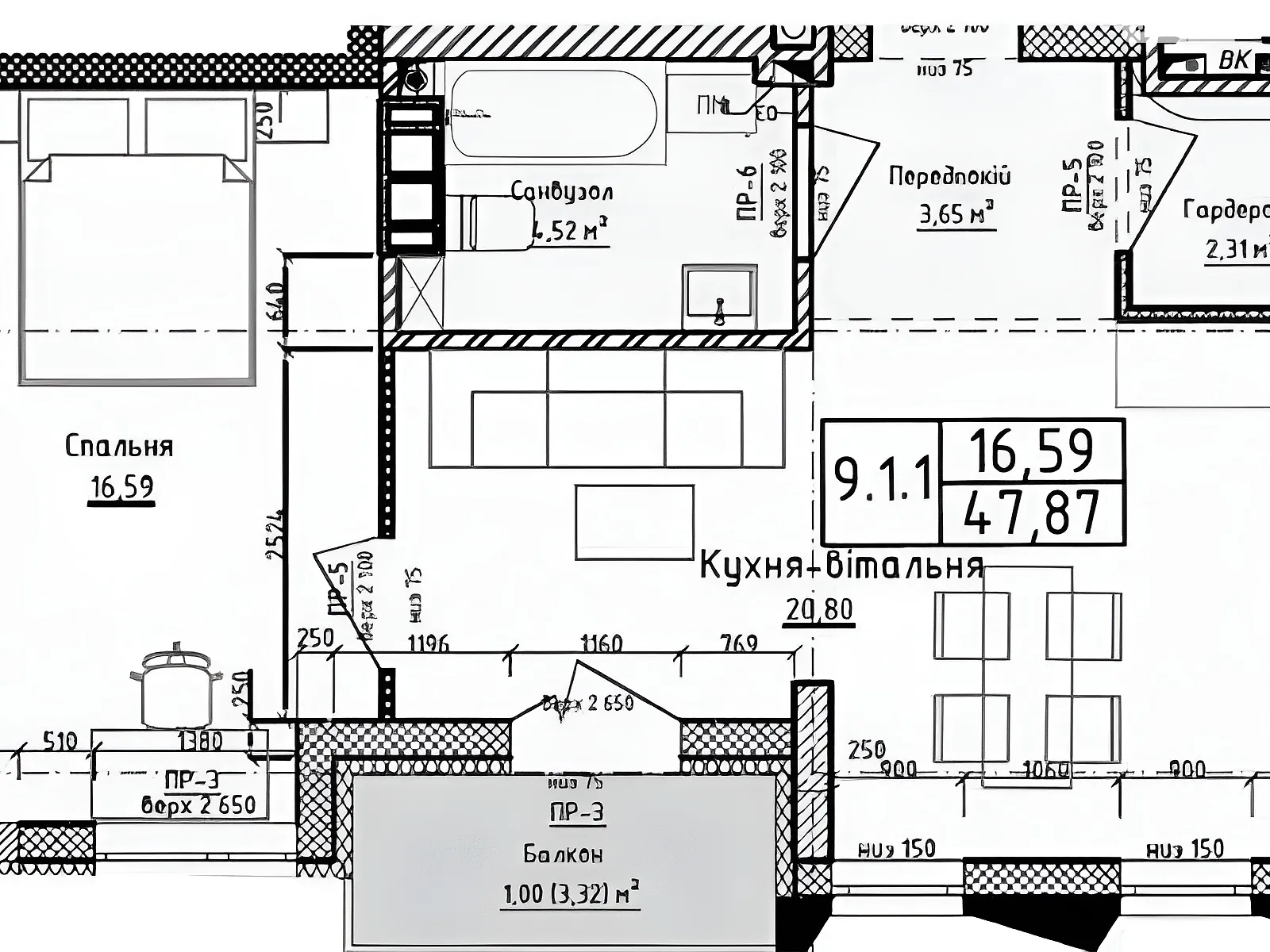 Продается 1-комнатная квартира 49 кв. м в Киеве, ул. Болсуновская, 8 - фото 1