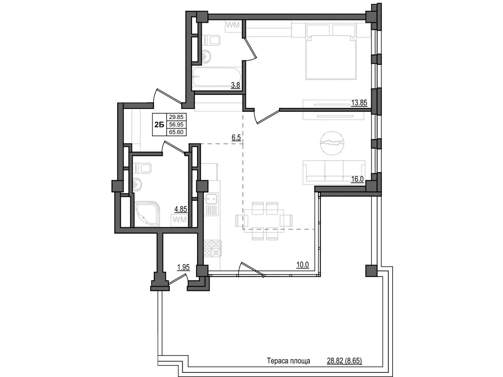 Продается 2-комнатная квартира 65.6 кв. м в Кропивницком - фото 1