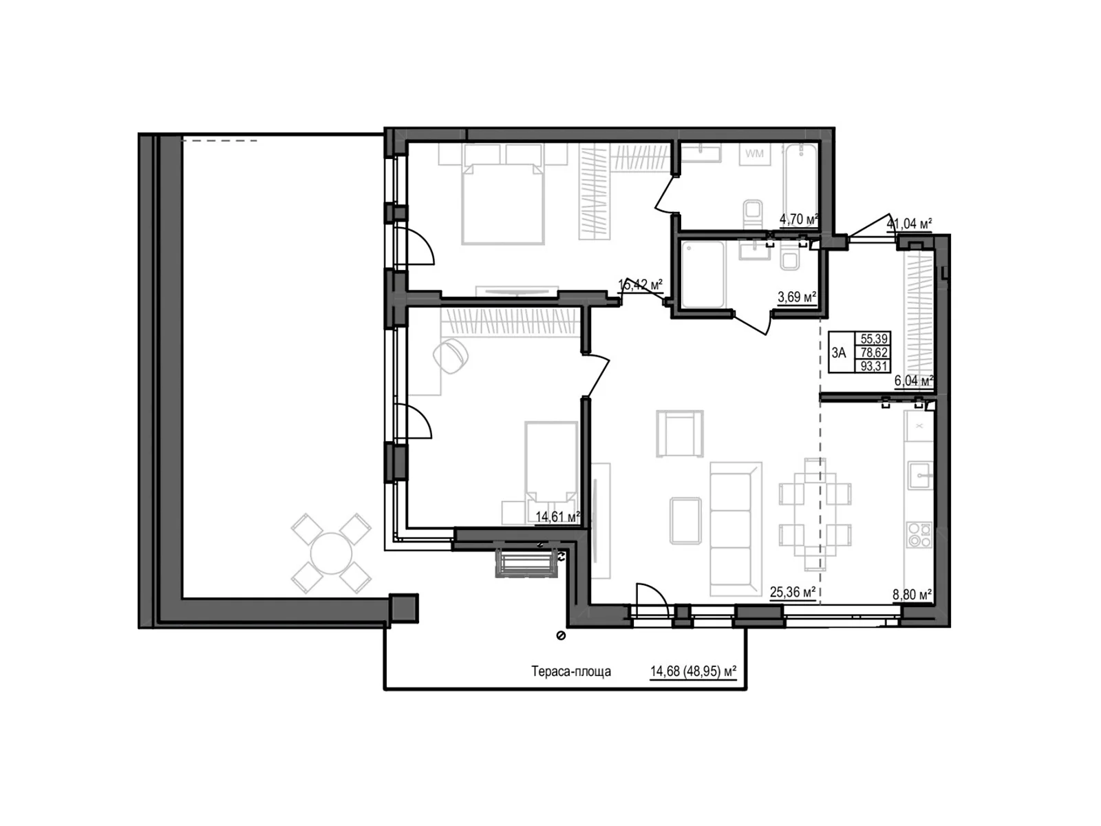 Продается 3-комнатная квартира 93.18 кв. м в Кропивницком - фото 1