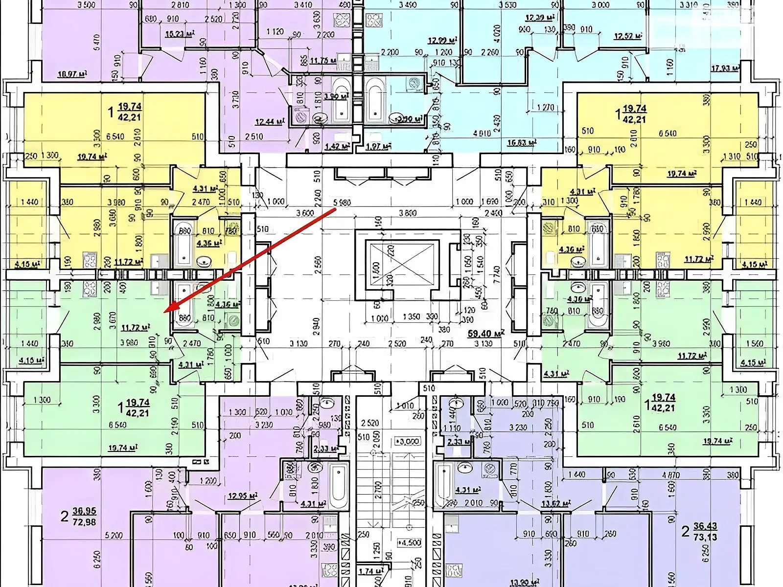 Продается 1-комнатная квартира 42 кв. м в Харькове, просп. Героев Харькова(Московский), 270А - фото 1