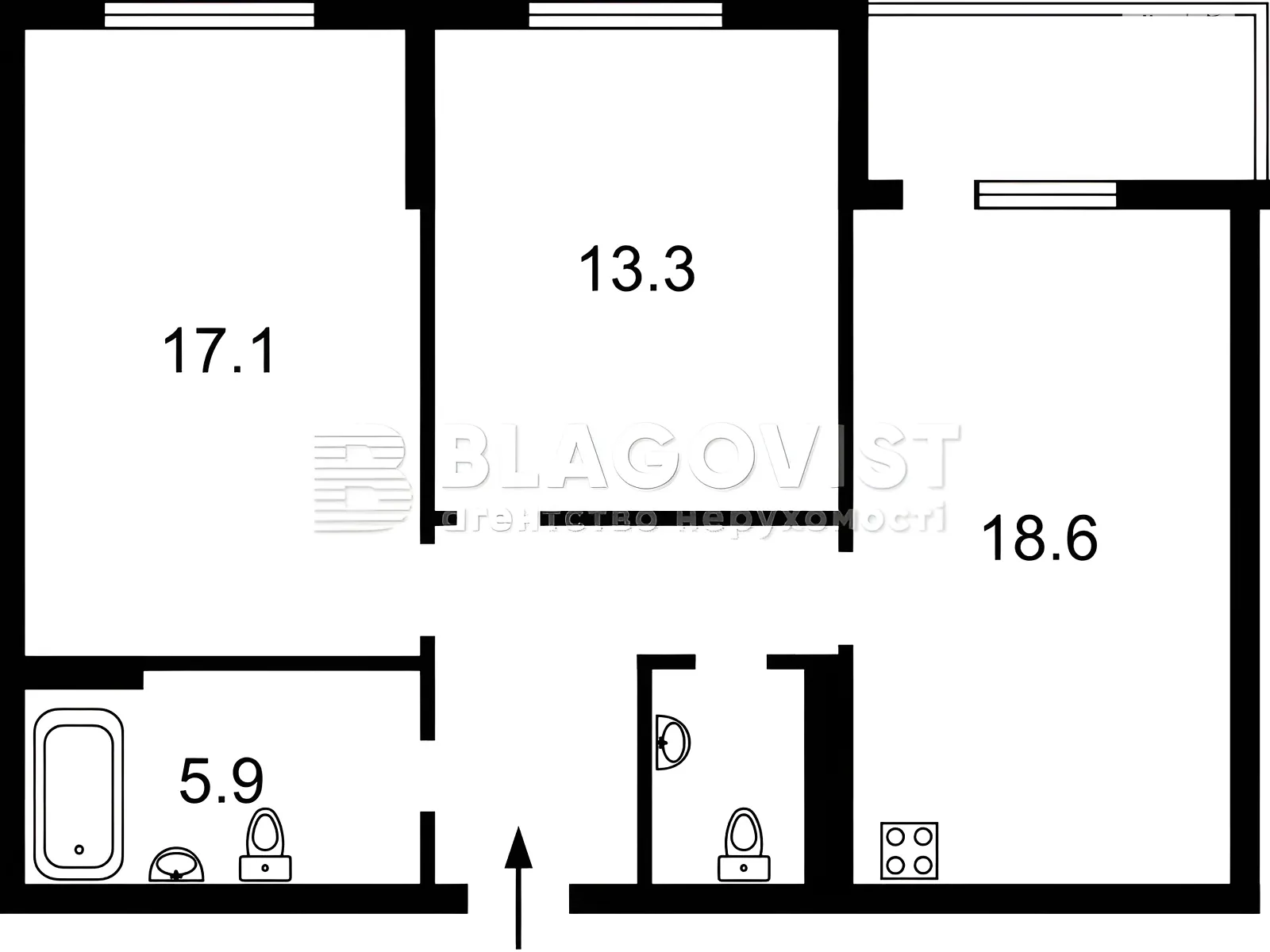 Продається 2-кімнатна квартира 68 кв. м у Києві, цена: 88000 $ - фото 1