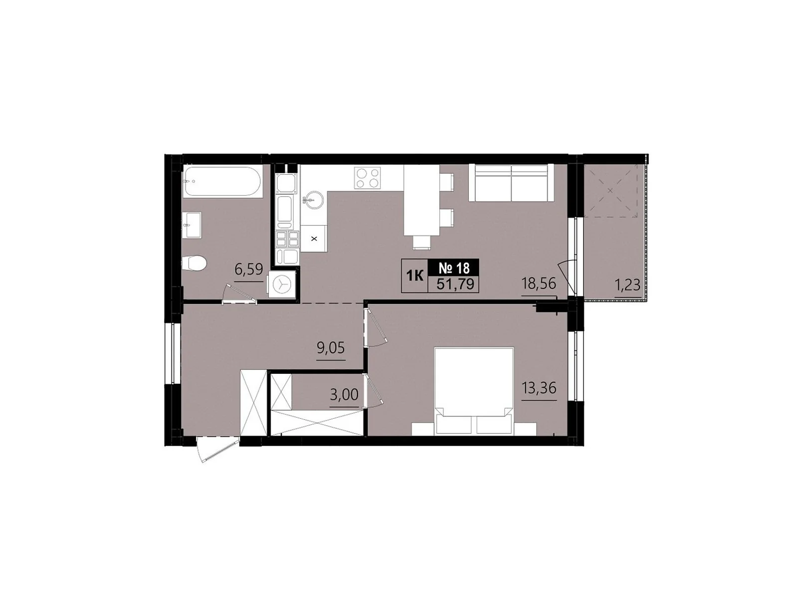 Продается 1-комнатная квартира 51.93 кв. м в Солонке, ул. Стрыйская, 1М - фото 1