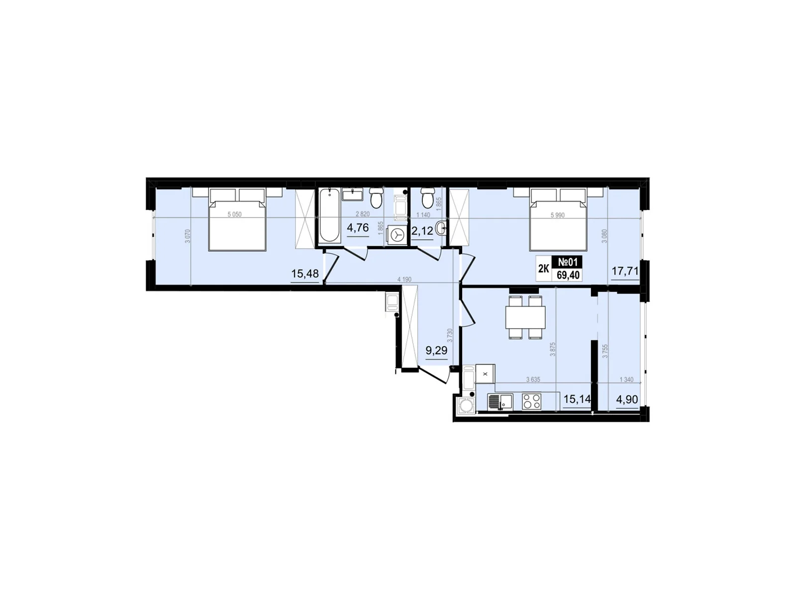 Продается 2-комнатная квартира 69.4 кв. м в Винниках, ул. Лесная - фото 1