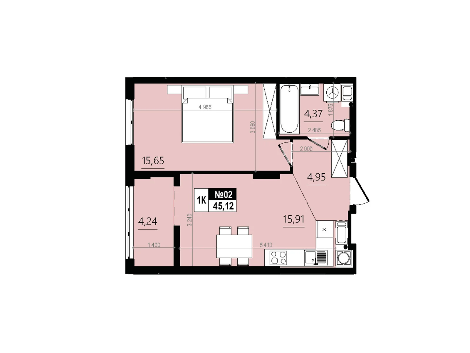 Продается 1-комнатная квартира 45.12 кв. м в Винниках, ул. Лесная - фото 1