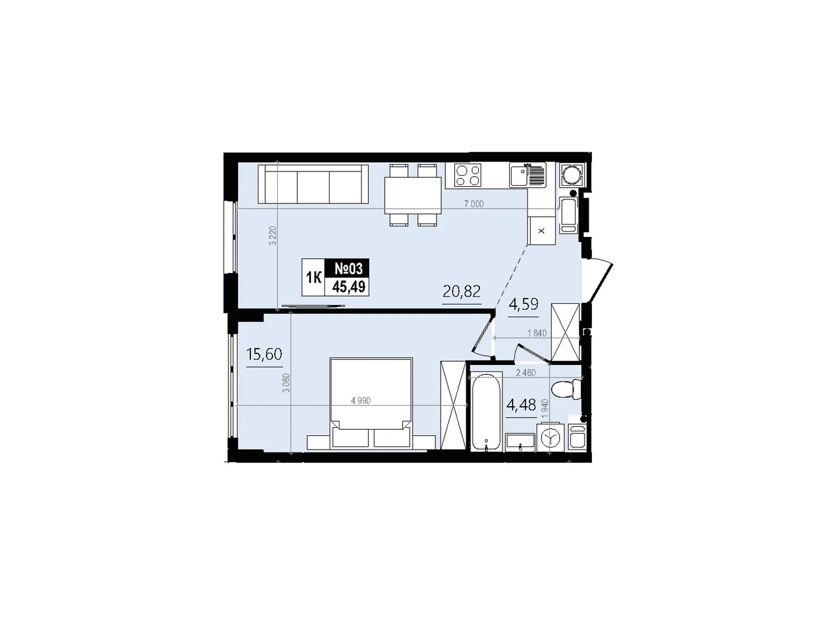 Продается 1-комнатная квартира 45.49 кв. м в Винниках, ул. Лесная - фото 1