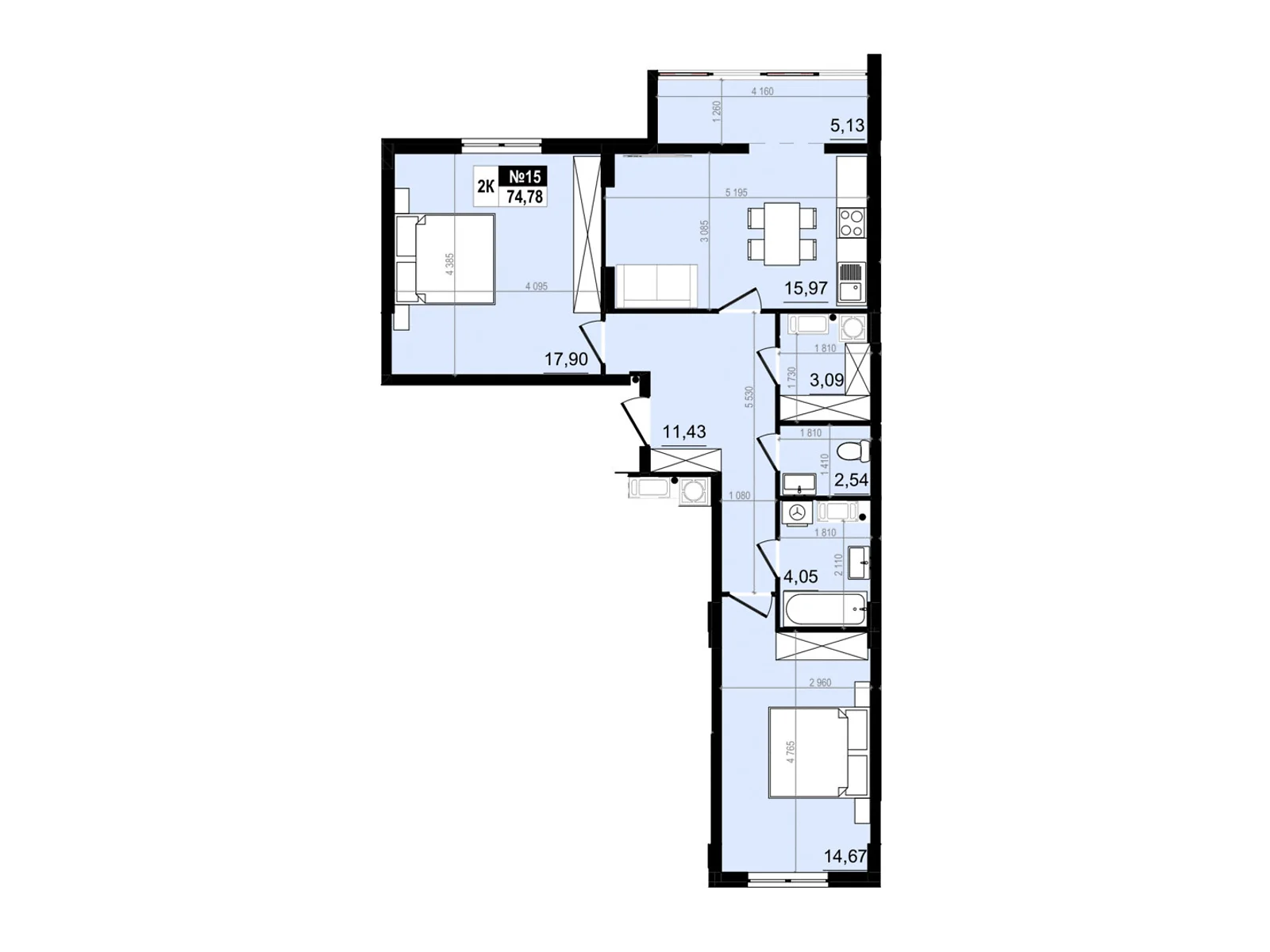 Продается 2-комнатная квартира 74.78 кв. м в Винниках, ул. Лесная - фото 1